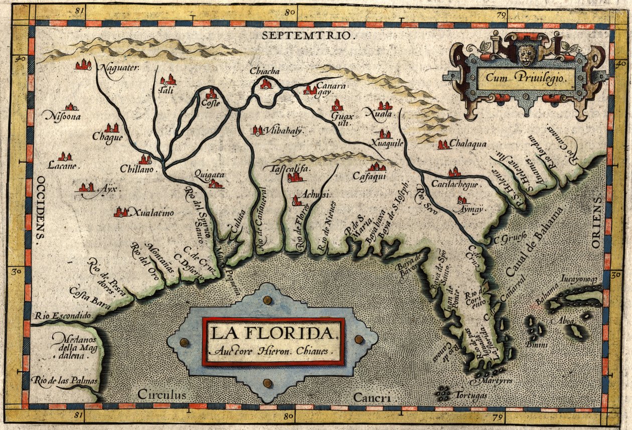 Kaart van Florida, c.1584 door Abraham Ortelius