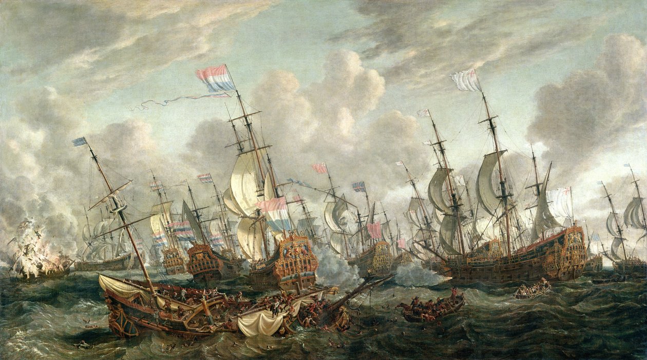 De Vierdaagse Zeeslag, 1-4 juni 1666 door Abraham Storck