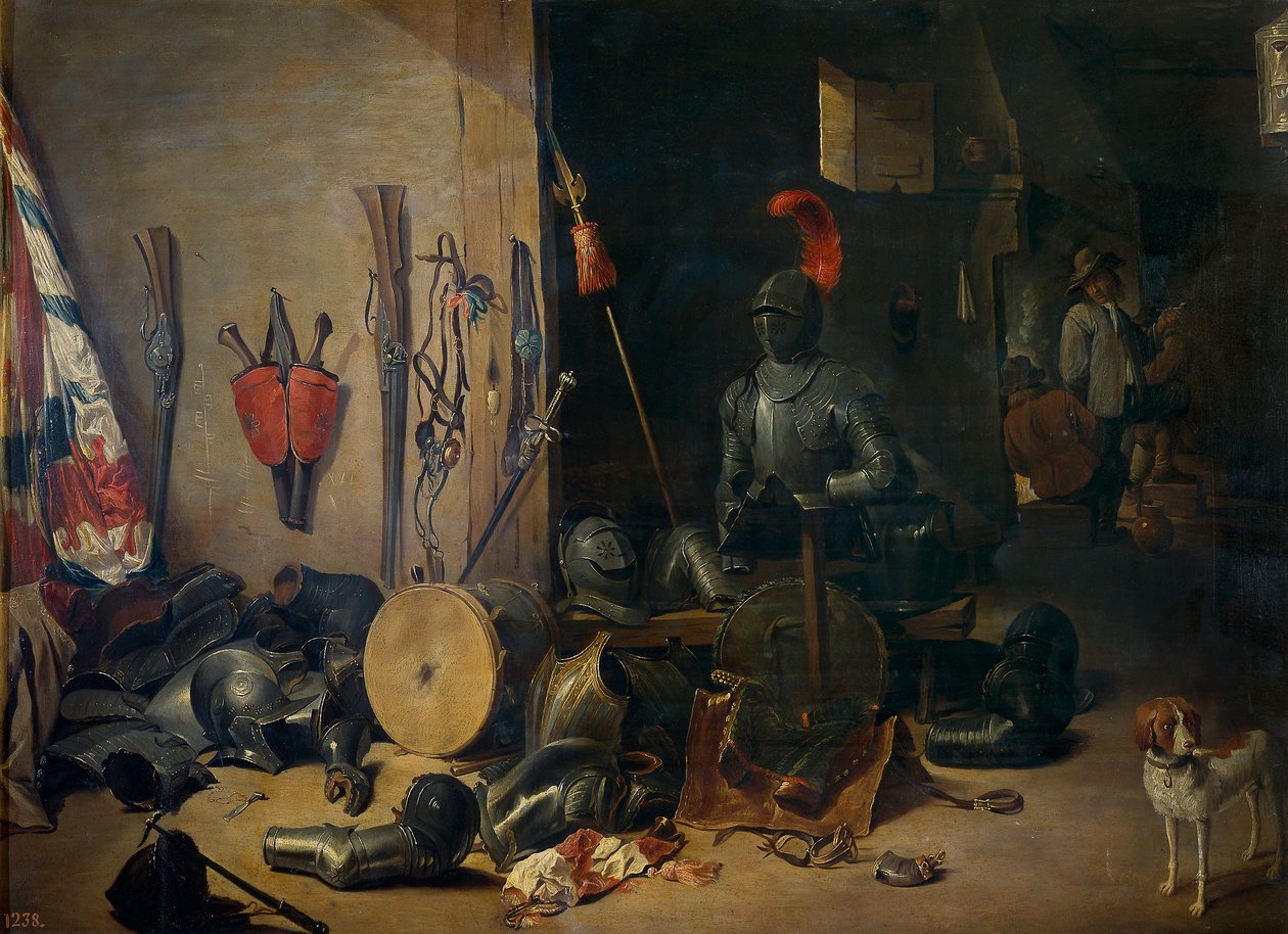 Een wachtkamer door Abraham Teniers