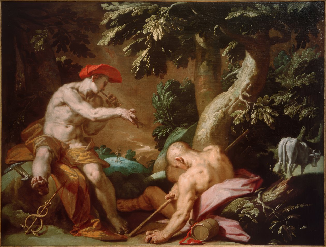 Mercurius, Argus en Io door Abraham Bloemaert