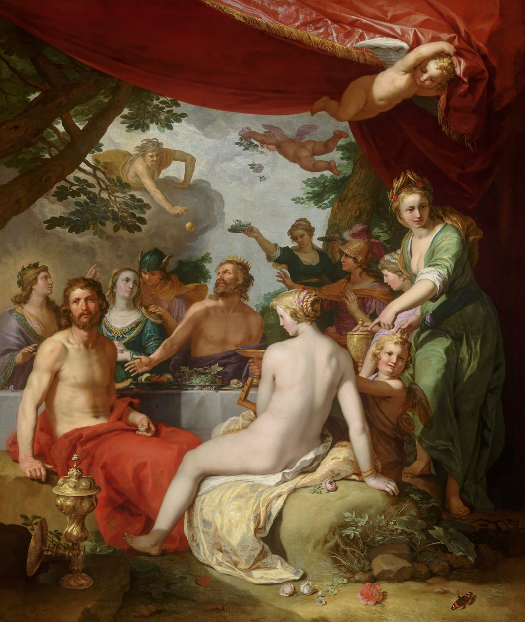 Het feest van de goden bij de bruiloft van Peleus en Thetis door Abraham Bloemaert