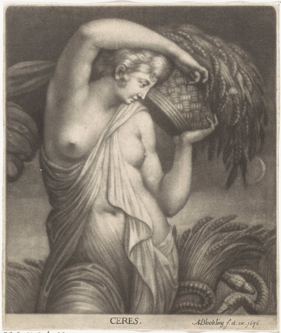 Ceres in een korenveld door Abraham Bloteling