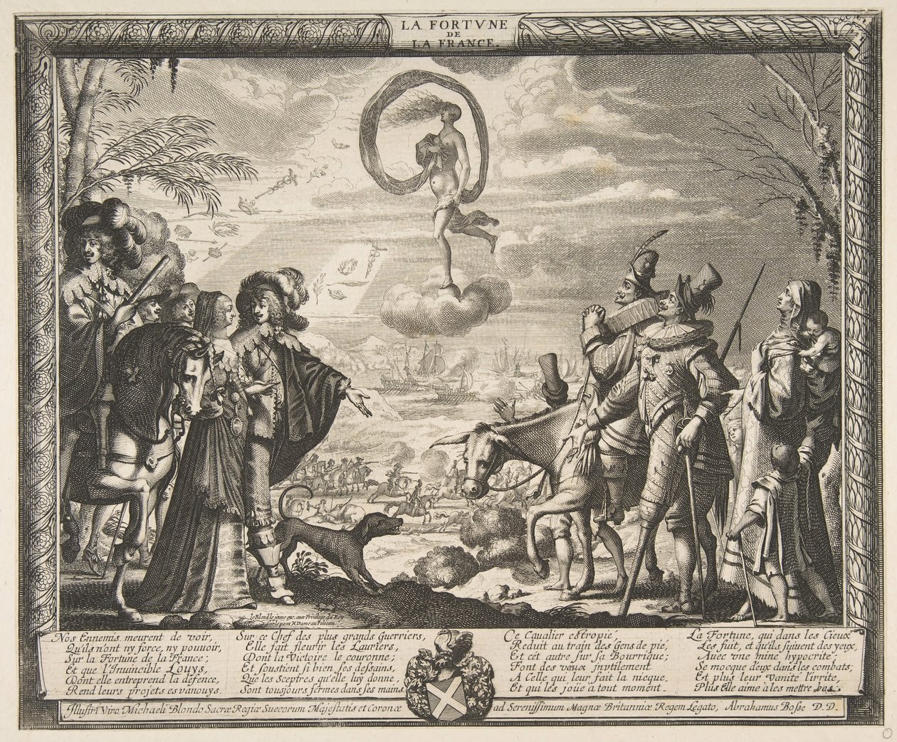 Fortuin Begunstigt Frankrijk La Fortune de la France, ca. 1635-37 door Abraham Bosse