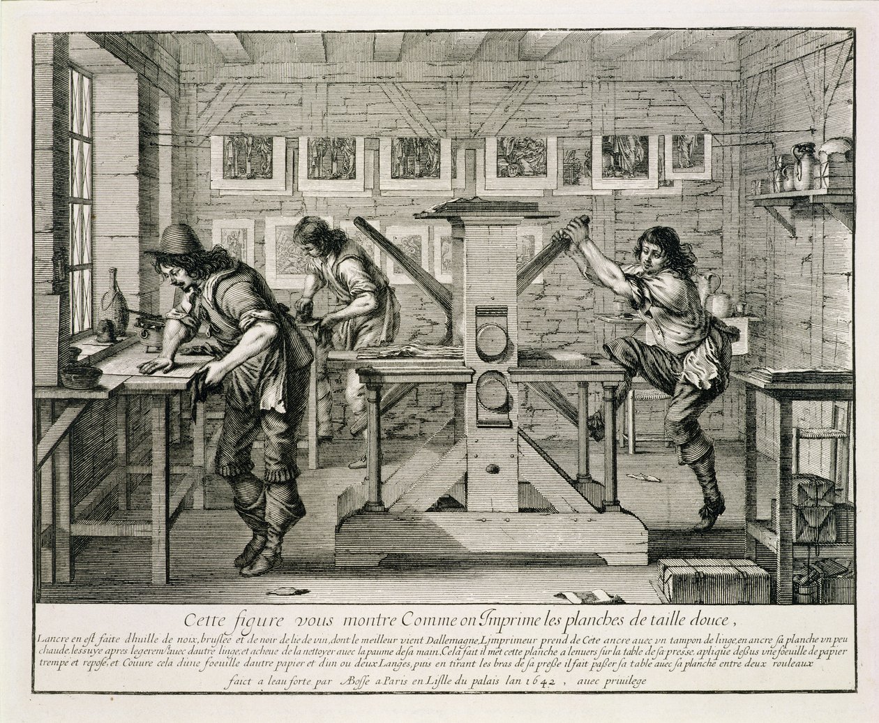Franse drukpers, 1642 door Abraham Bosse