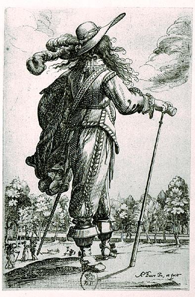 Illustratie van mannelijk kostuum door Abraham Bosse