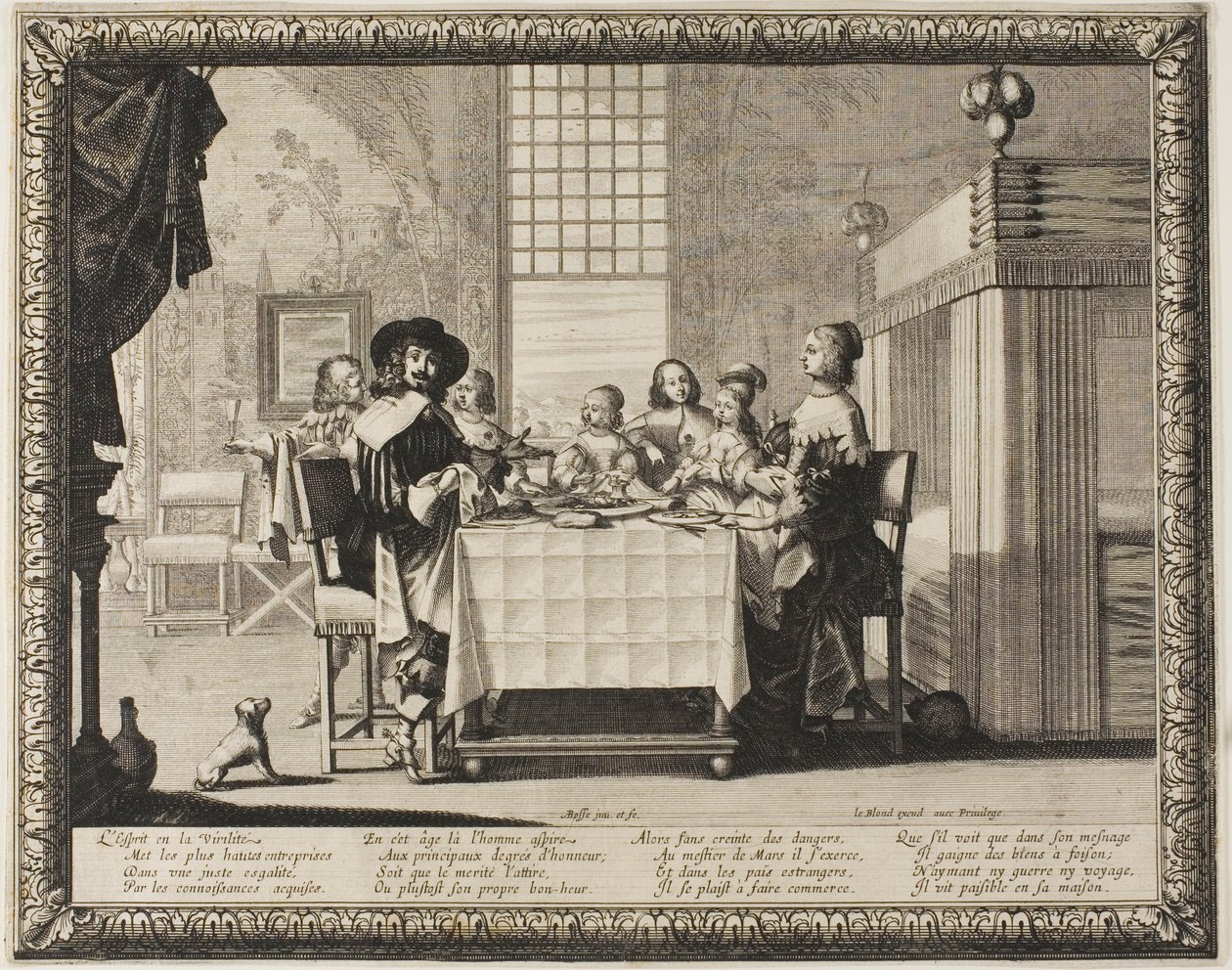 Mannelijkheid, plaat drie uit De Vier Leeftijden van de Mens door Abraham Bosse