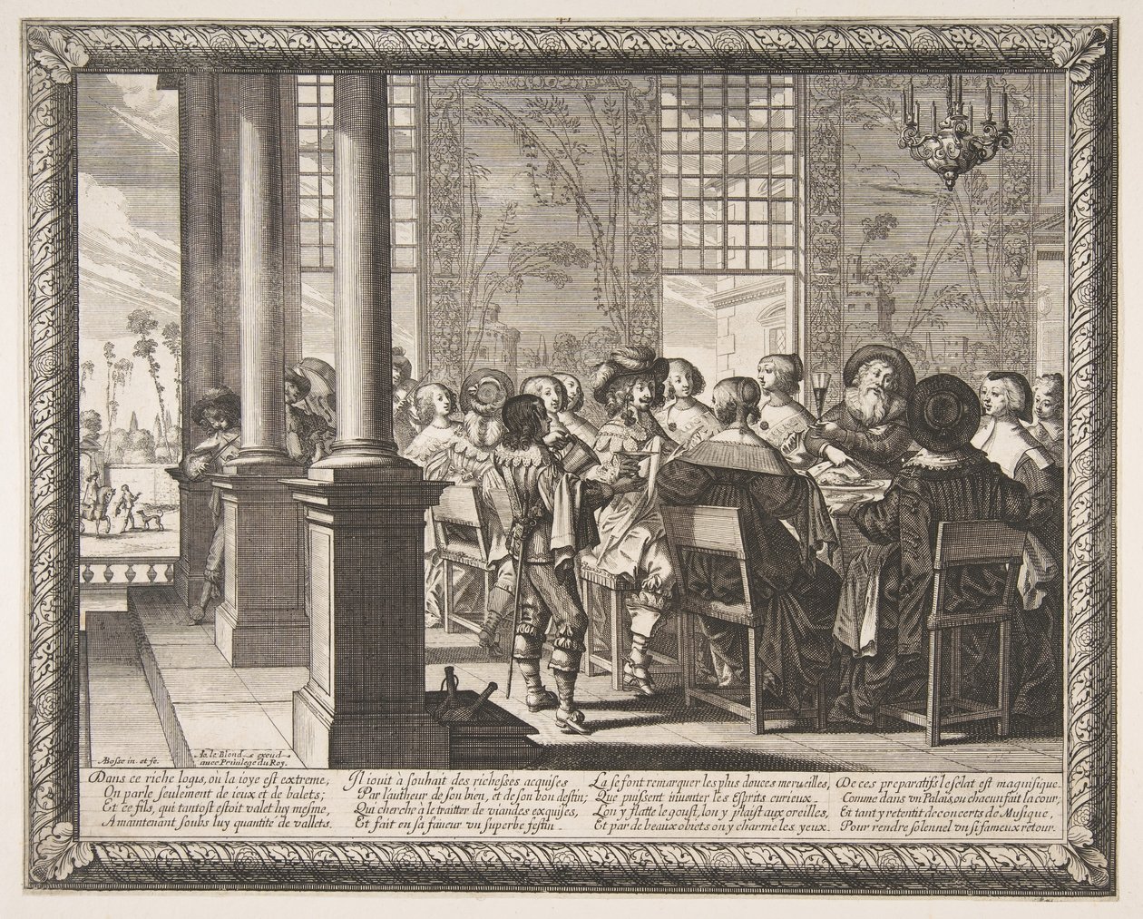 Het banket voor de terugkeer van de verloren zoon, ca. 1636 door Abraham Bosse