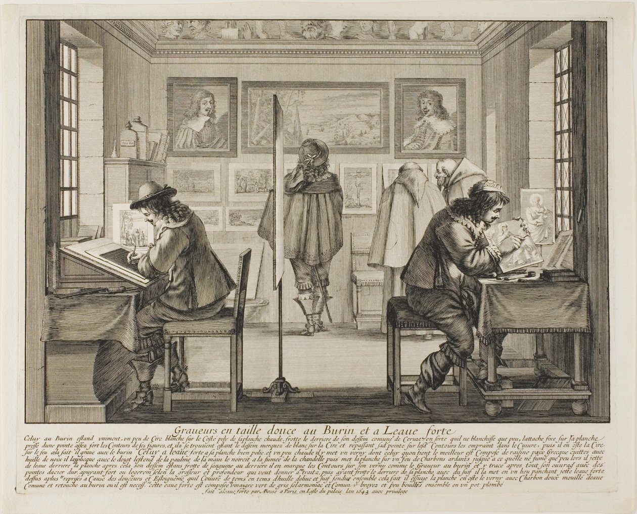 De graveur en de etser door Abraham Bosse