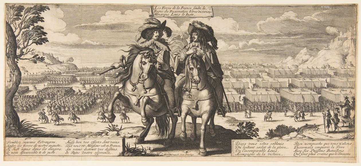 De Franse troepen: Lodewijk XIII en Gaston d