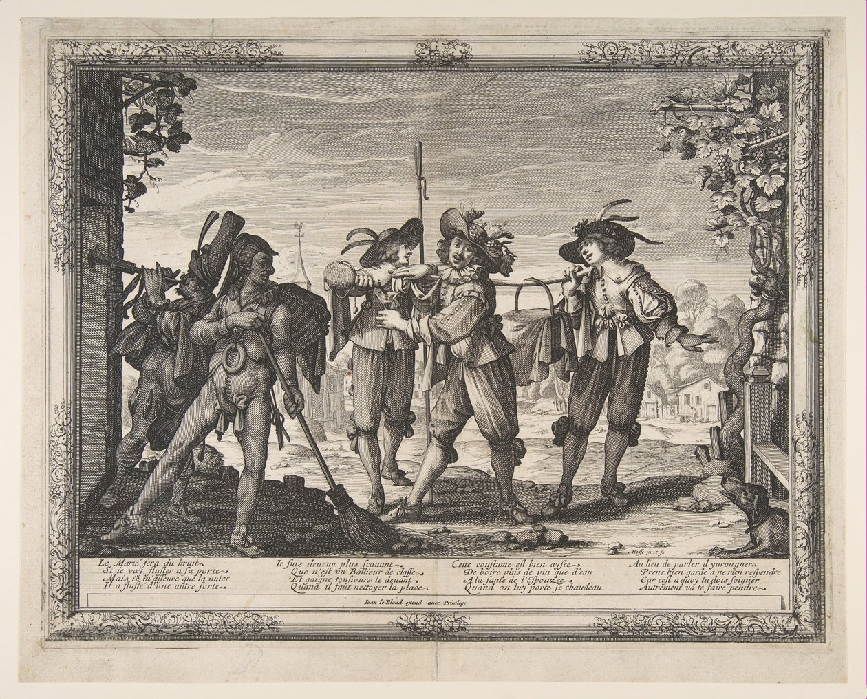 De Hotpot Geleverd aan de Pasgetrouwden, of Het Lawaai, ca. 1633 door Abraham Bosse