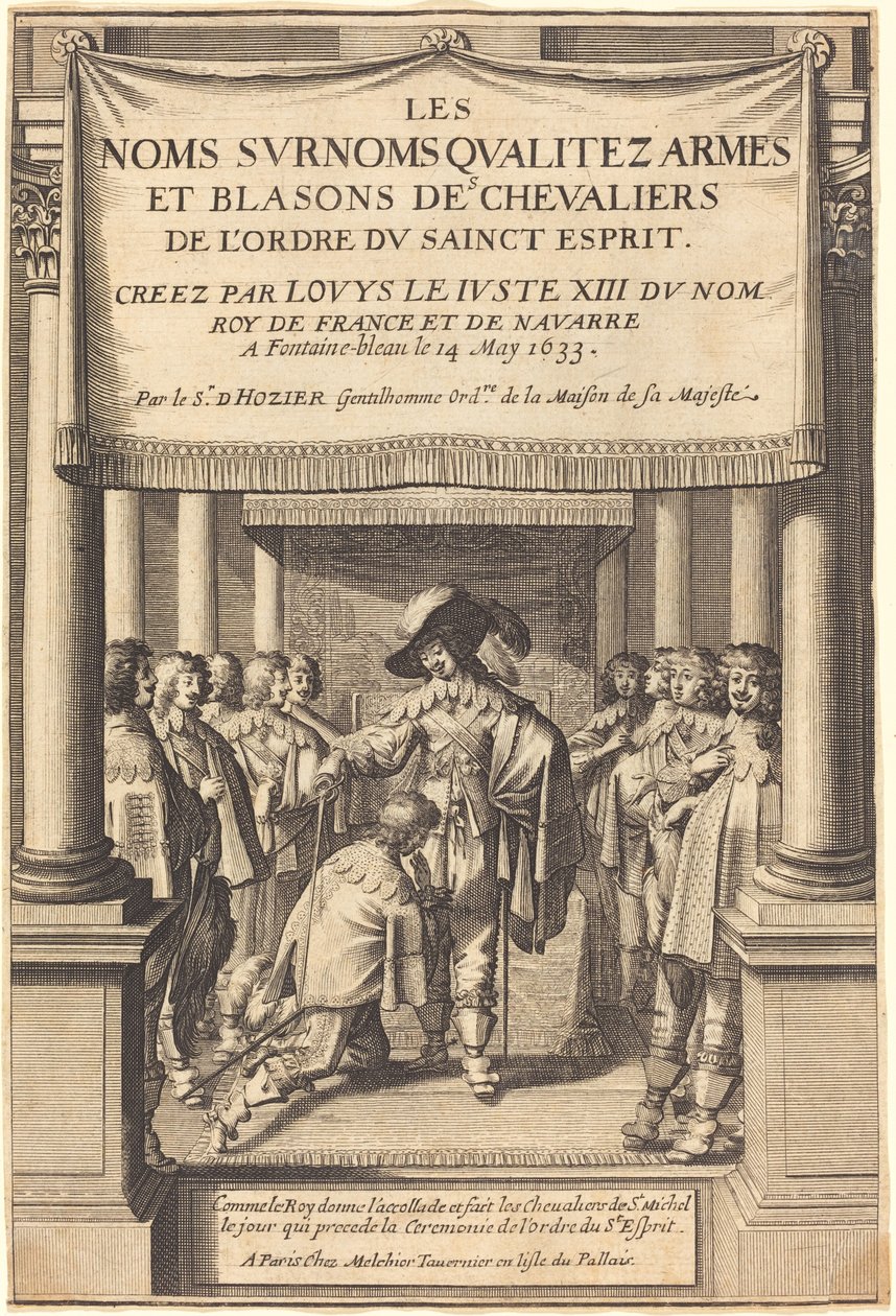 De Koning Geeft de Accolade en Creëert Ridders van S. Michel die de Orde van de Heilige Geest Ontvangen door Abraham Bosse