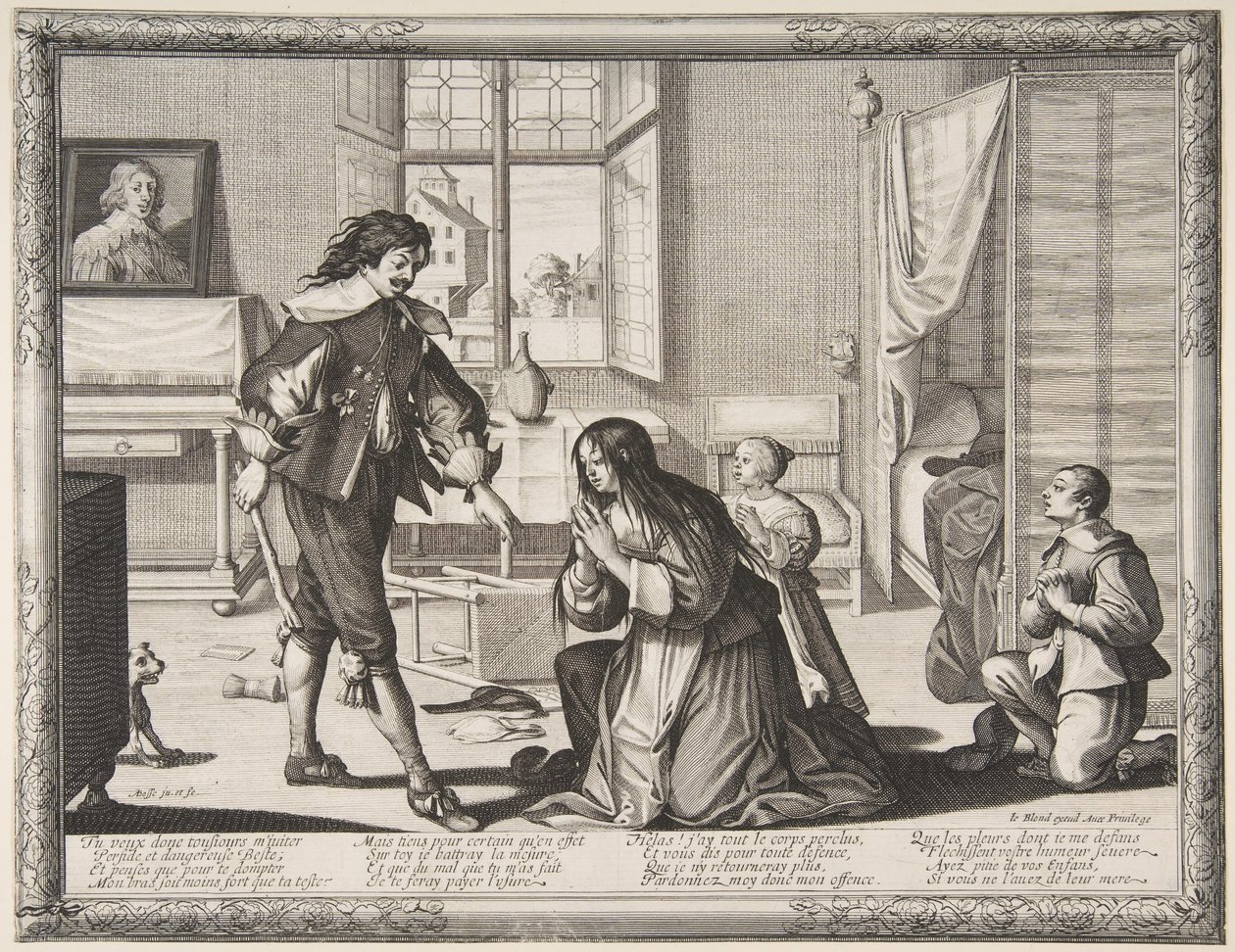 De vrouwenmishandelaar door Abraham Bosse