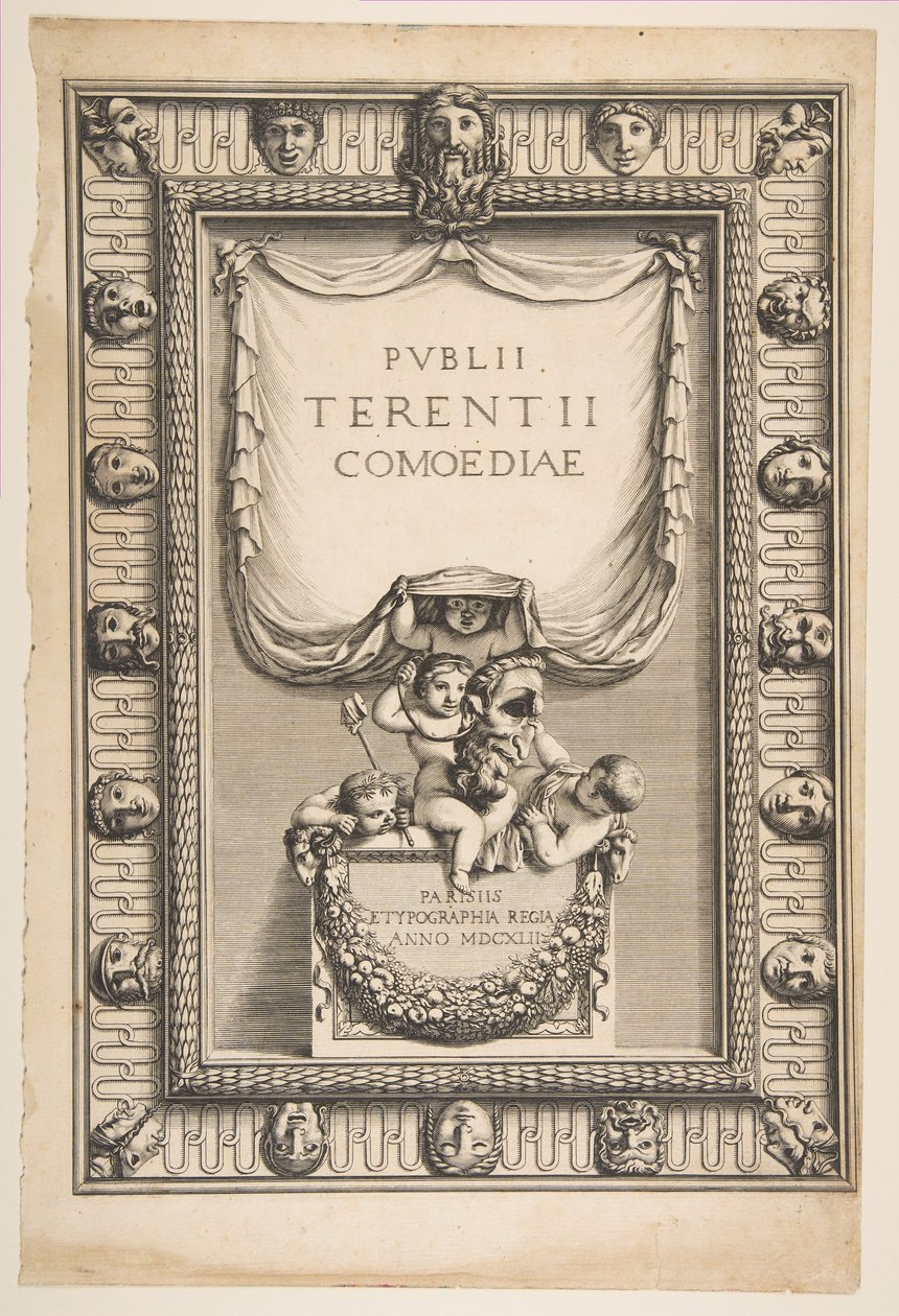 Titelpagina: Komedies van Terence Publii Terentii Comoediae door Abraham Bosse