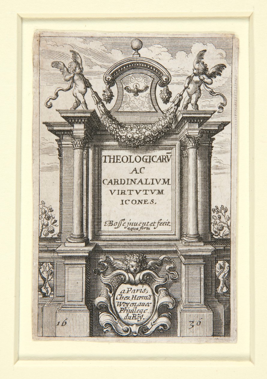 Titelpagina van Theologicarum ac Cardinalium Virtutum Icones door Abraham Bosse