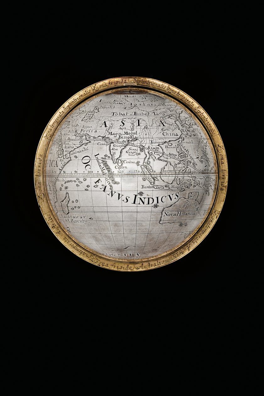 Twee uitzonderlijke aard- en hemelglobes, ondersteund door Hercules en Atlas, Augsburg door Abraham Drentwett