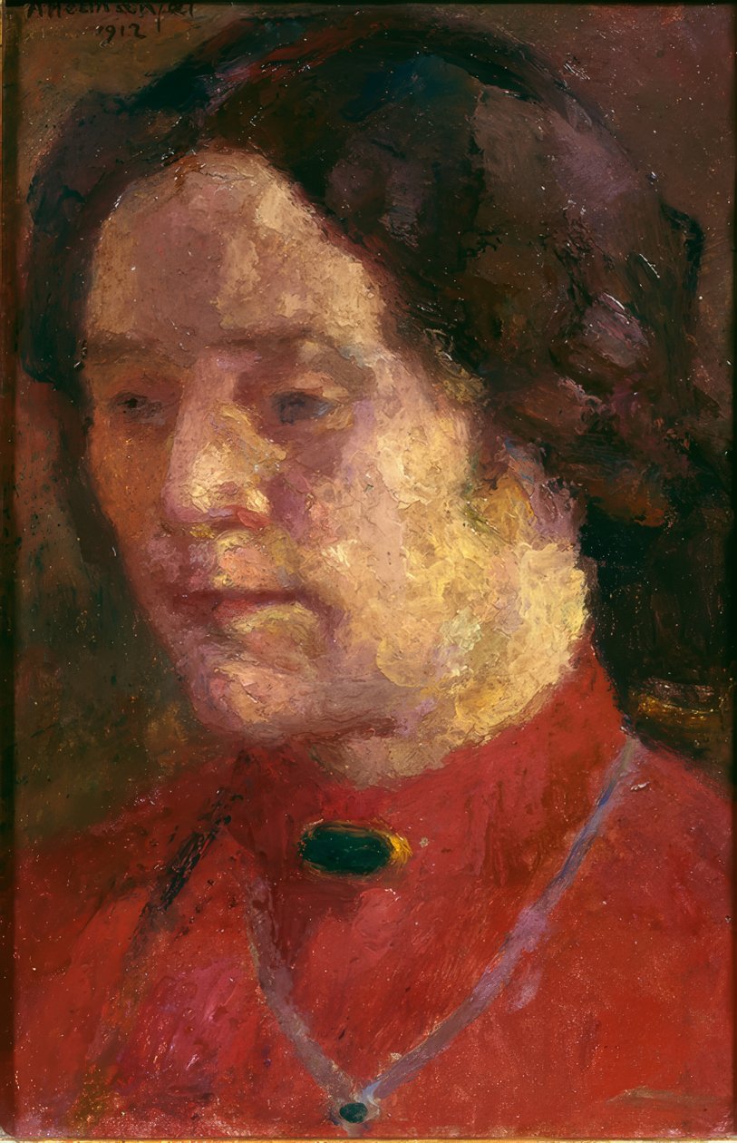 Portret van de vrouw van de kunstenaar door Abraham Hermanjat