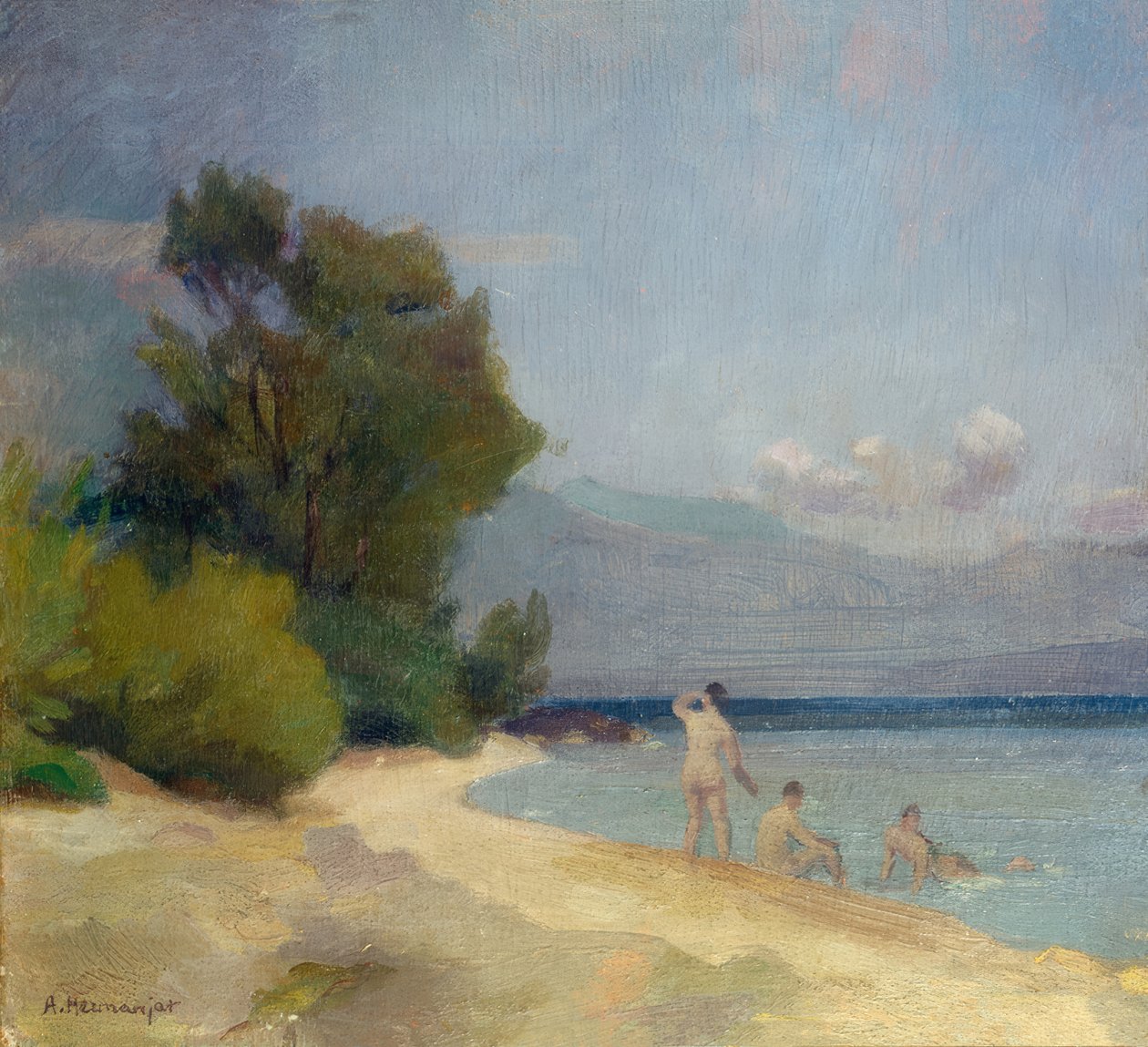 Strand in Allaman door Abraham Hermanjat