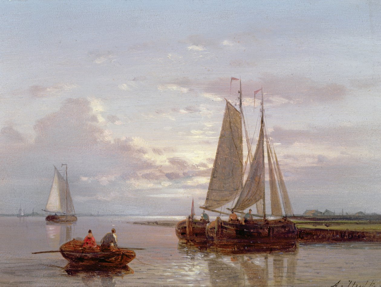 Boten op de Schelde door Abraham Hulk
