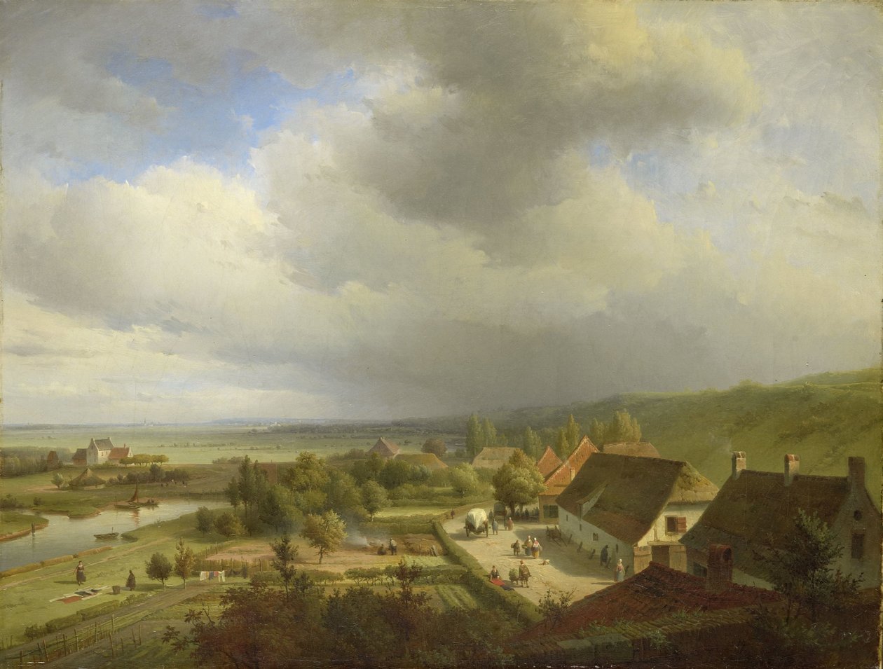 Heuvelachtig landschap bij Wageningen door Abraham Johannes Couwenberg
