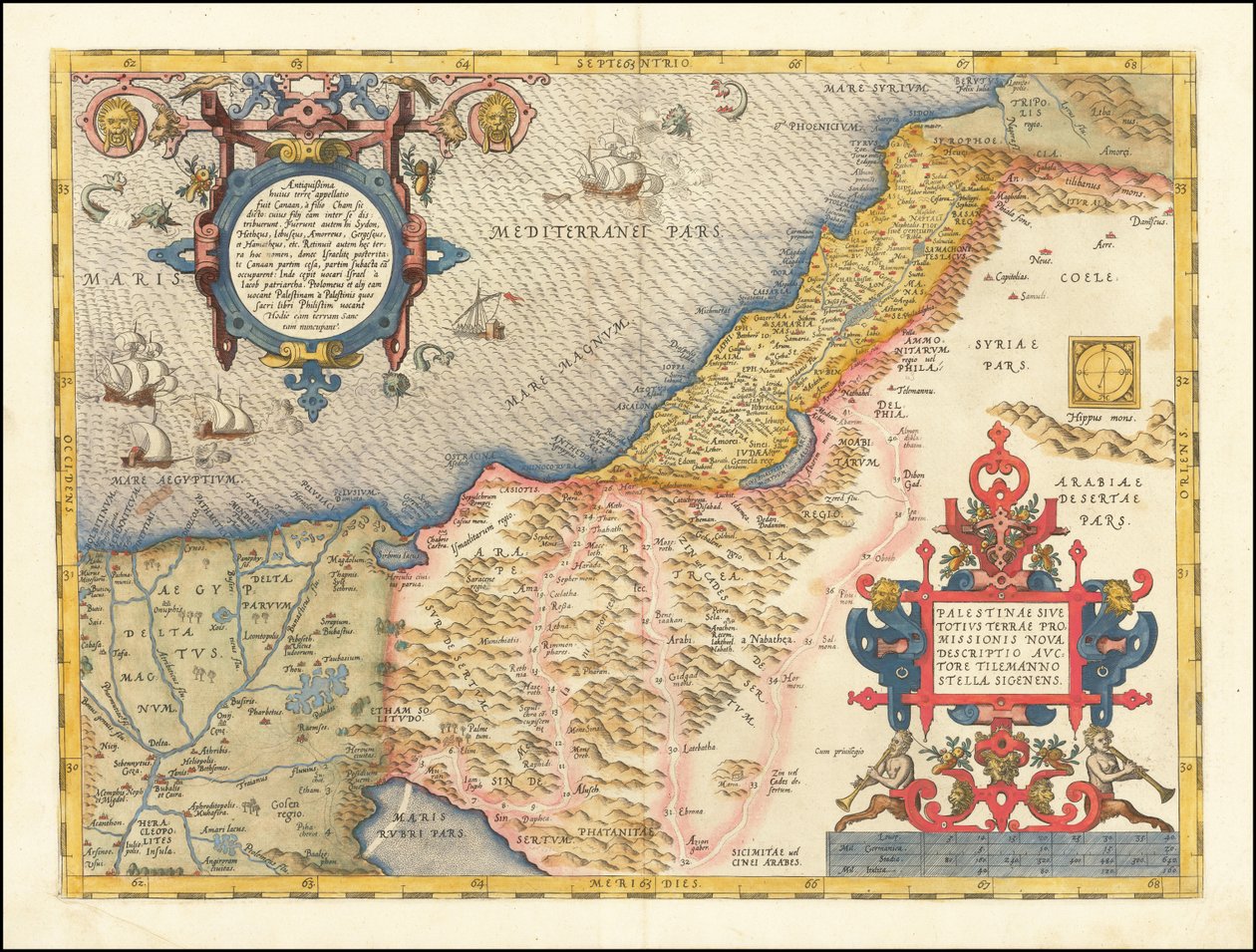 1573 kaart van Palestina door Abraham Ortelius door Abraham Ortelius