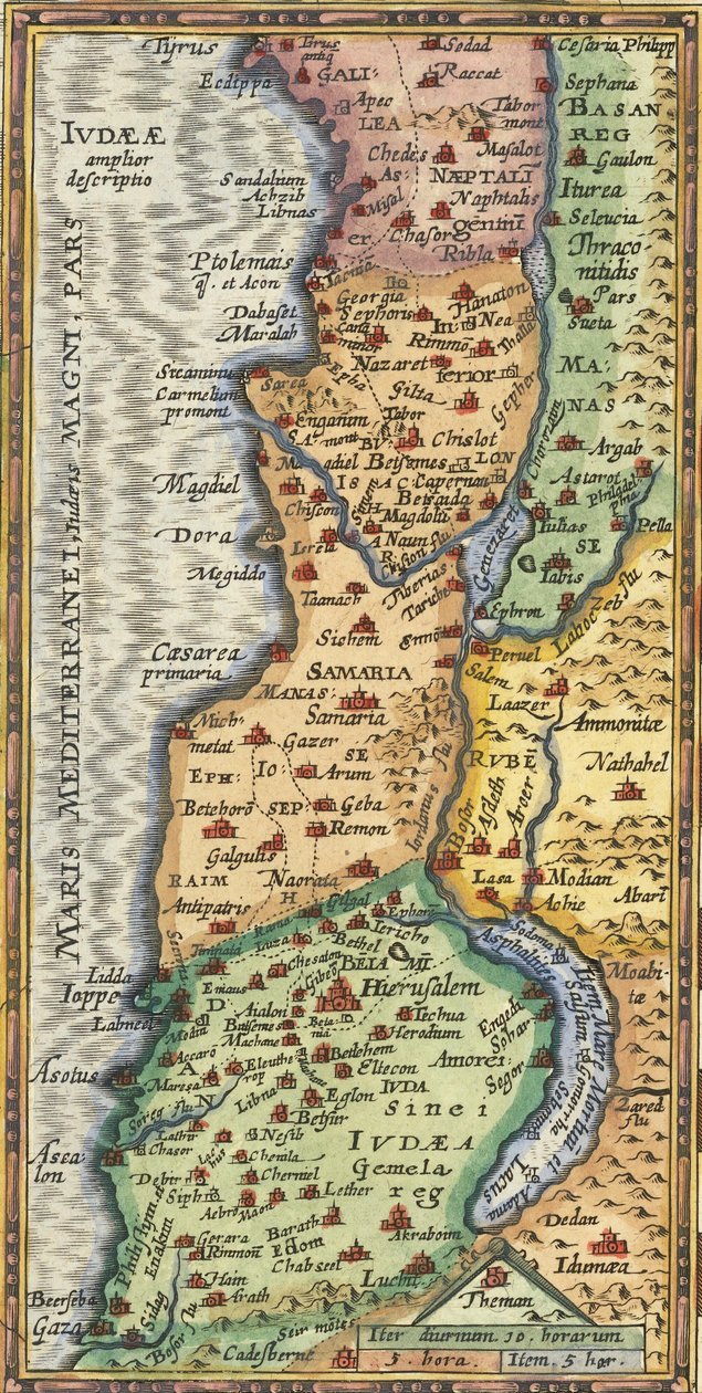1624 detailkaart van het Heilige Land door Abraham Ortelius door Abraham Ortelius