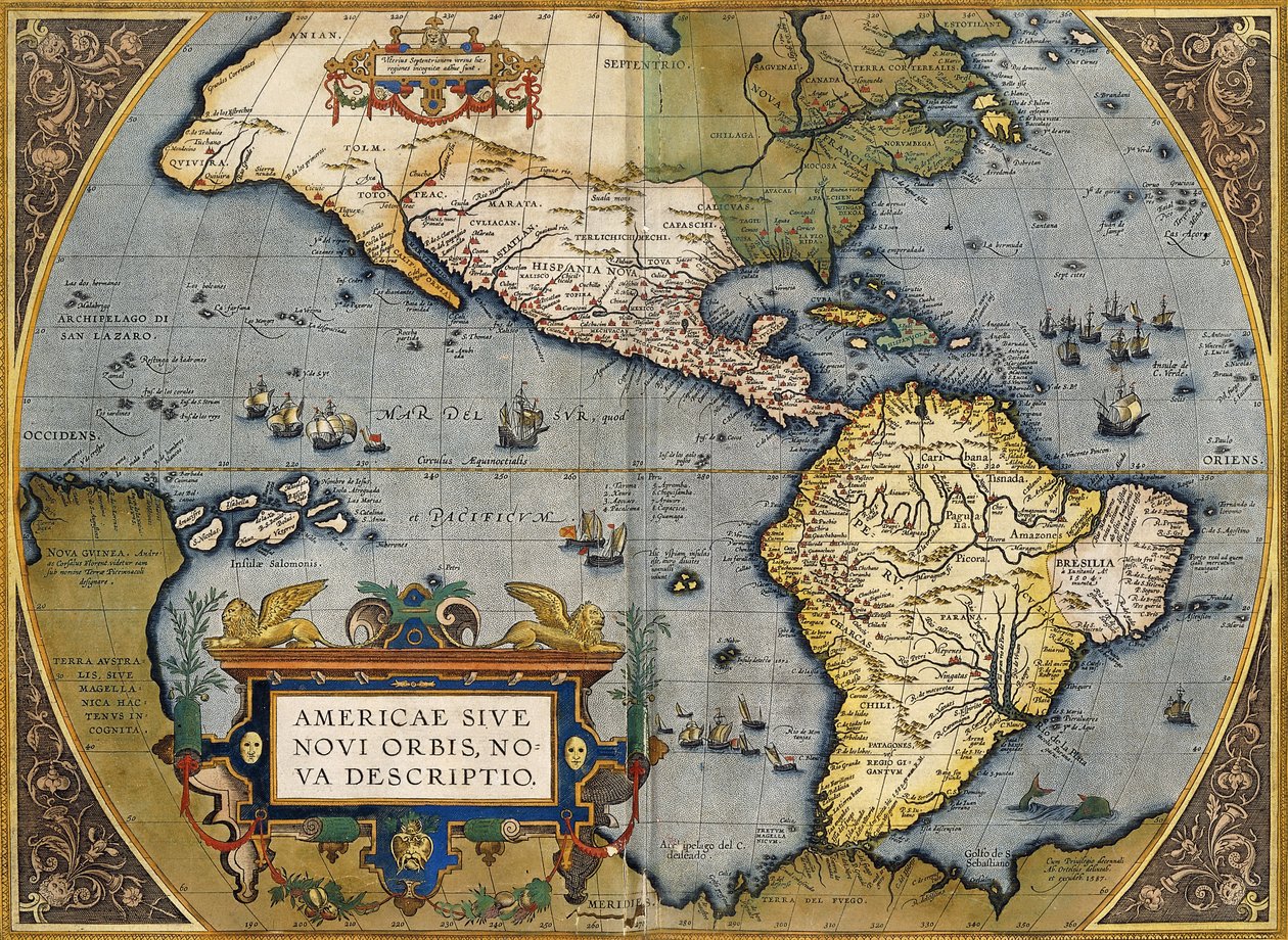 Een Kaart van Amerika, 1612 door Abraham Ortelius