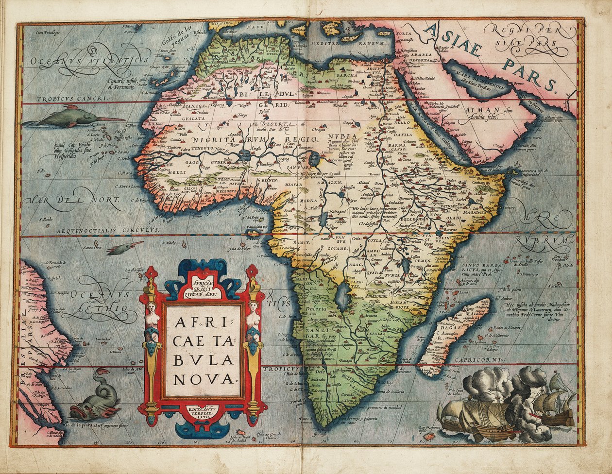 Een nieuwe kaart van Afrika door Abraham Ortelius