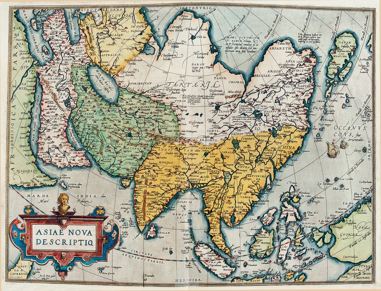 Beschrijving van het Aziatische continent, Geografische kaart uit 