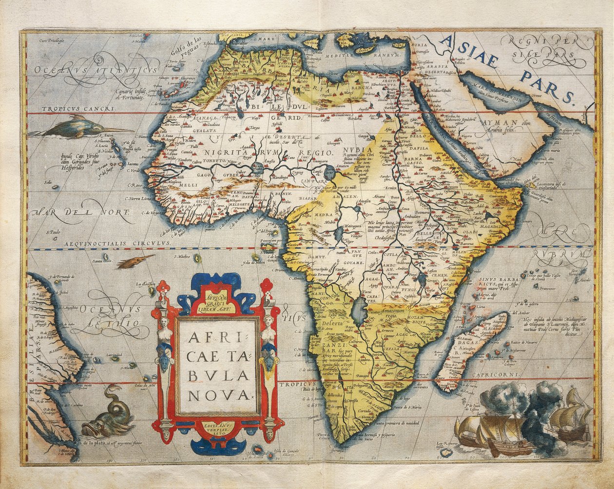 Kaart van Afrika, uit Theatrum Orbis Terrarum door Abraham Ortelius door Abraham Ortelius