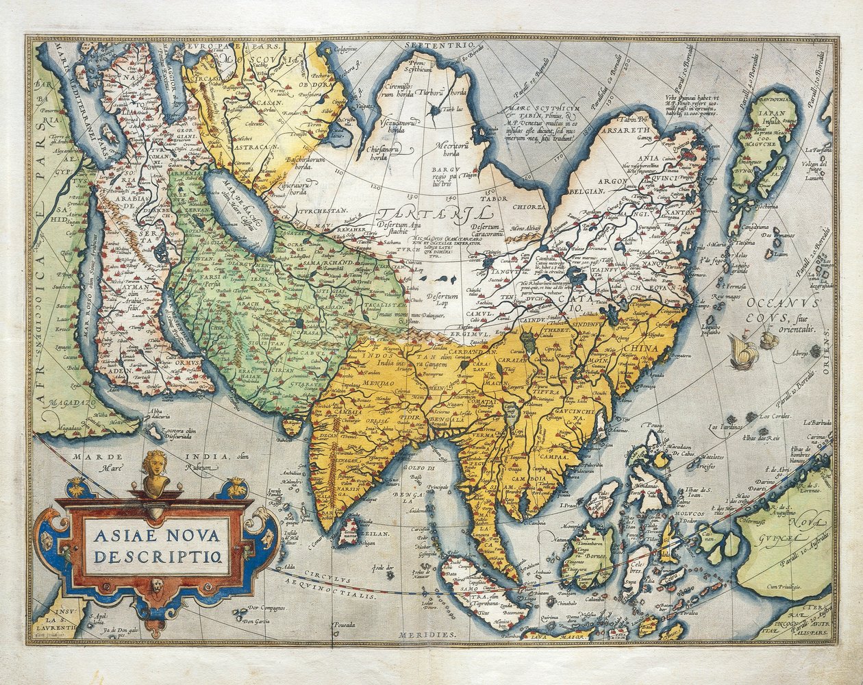 Kaart van Azië, uit Theatrum Orbis Terrarum door Abraham Ortelius door Abraham Ortelius