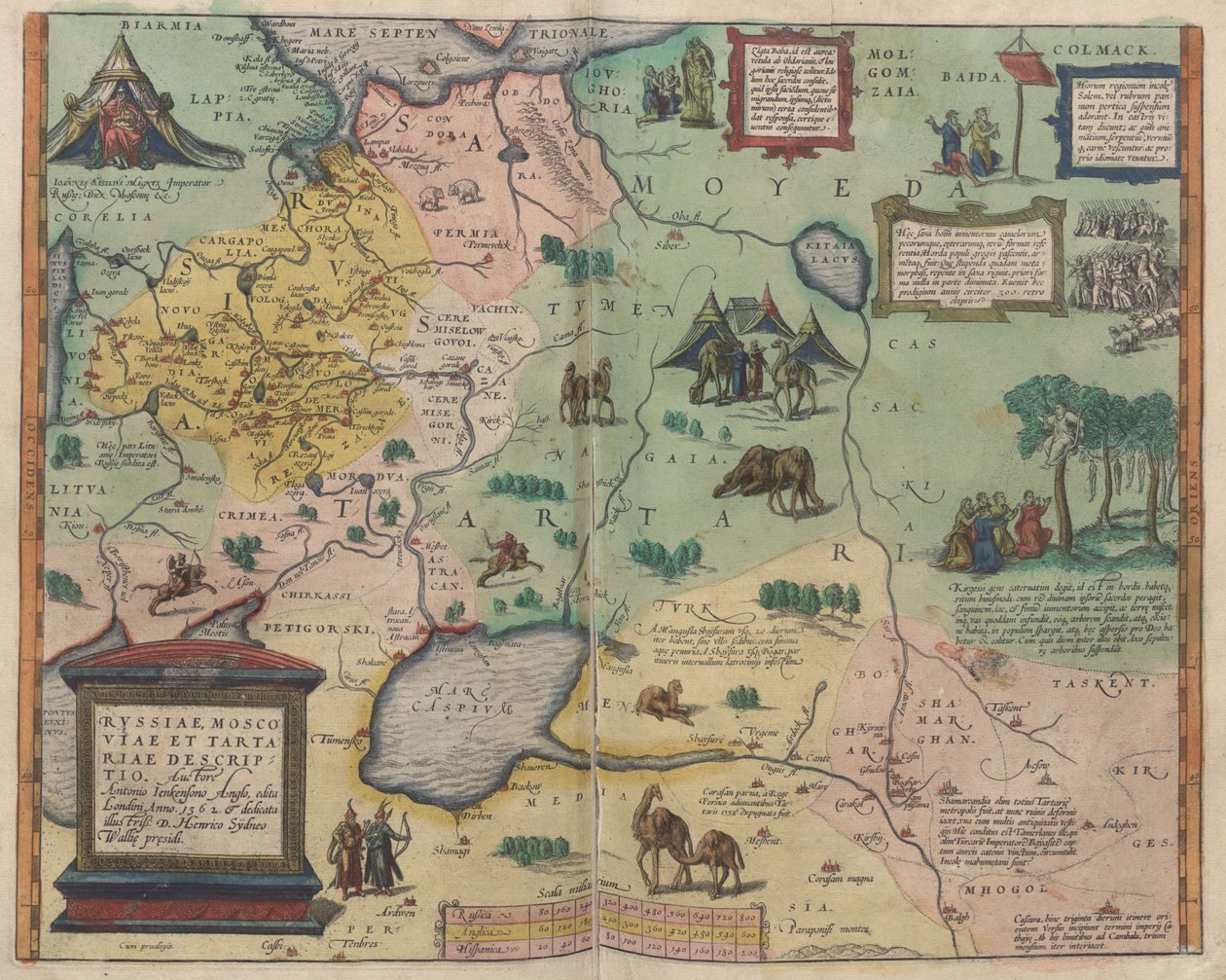 Kaart van Rusland Uit: Theatrum Orbis Terrarum, 1573 door Abraham Ortelius