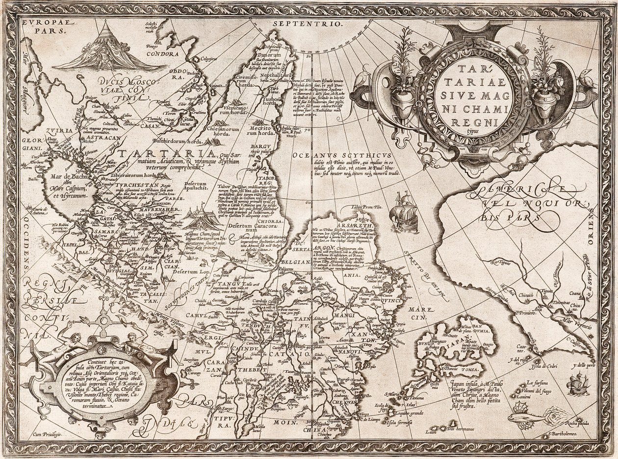 Kaart van Rusland Uit: Theatrum Orbis Terrarum door Abraham Ortelius