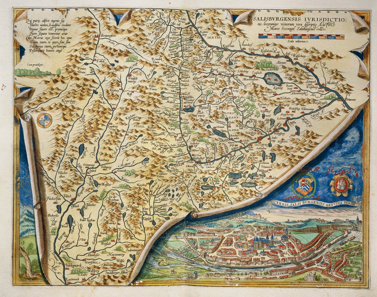 Kaart van het bisdom Salzburg, Oostenrijk, uit Theatrum Orbis Terrarum door Abraham Ortelius door Abraham Ortelius