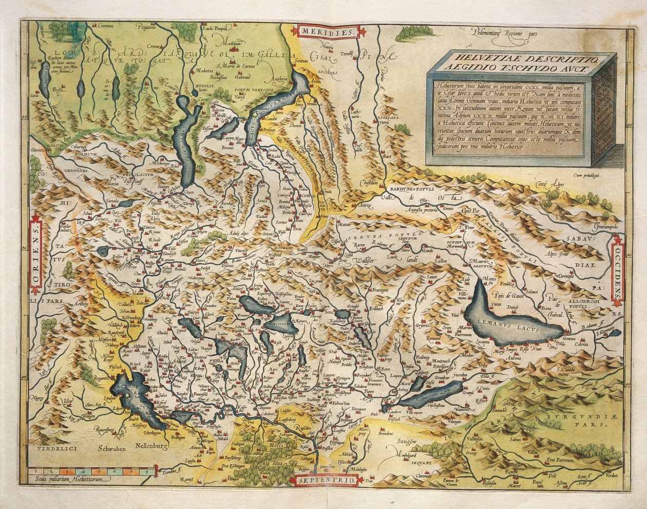 Kaart van Zwitserland, uit Theatrum Orbis Terrarum door Abraham Ortelius door Abraham Ortelius