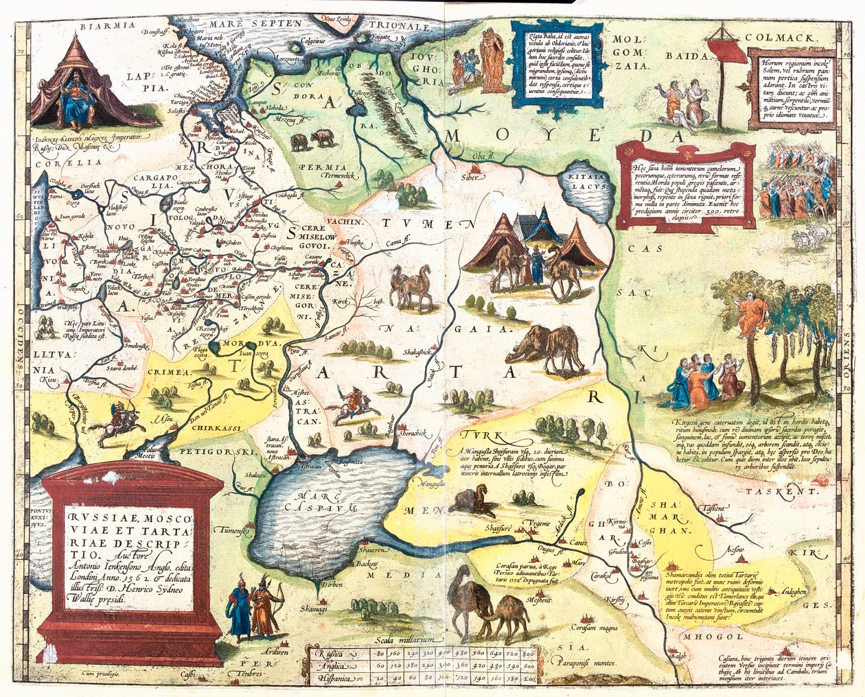 West-Rusland, Zuidoost-Turkije, Armenië, Azerbeidzjan, Noord-Iran, Turkmenistan, Oezbekistan, West-Kazachstan door Abraham Ortelius