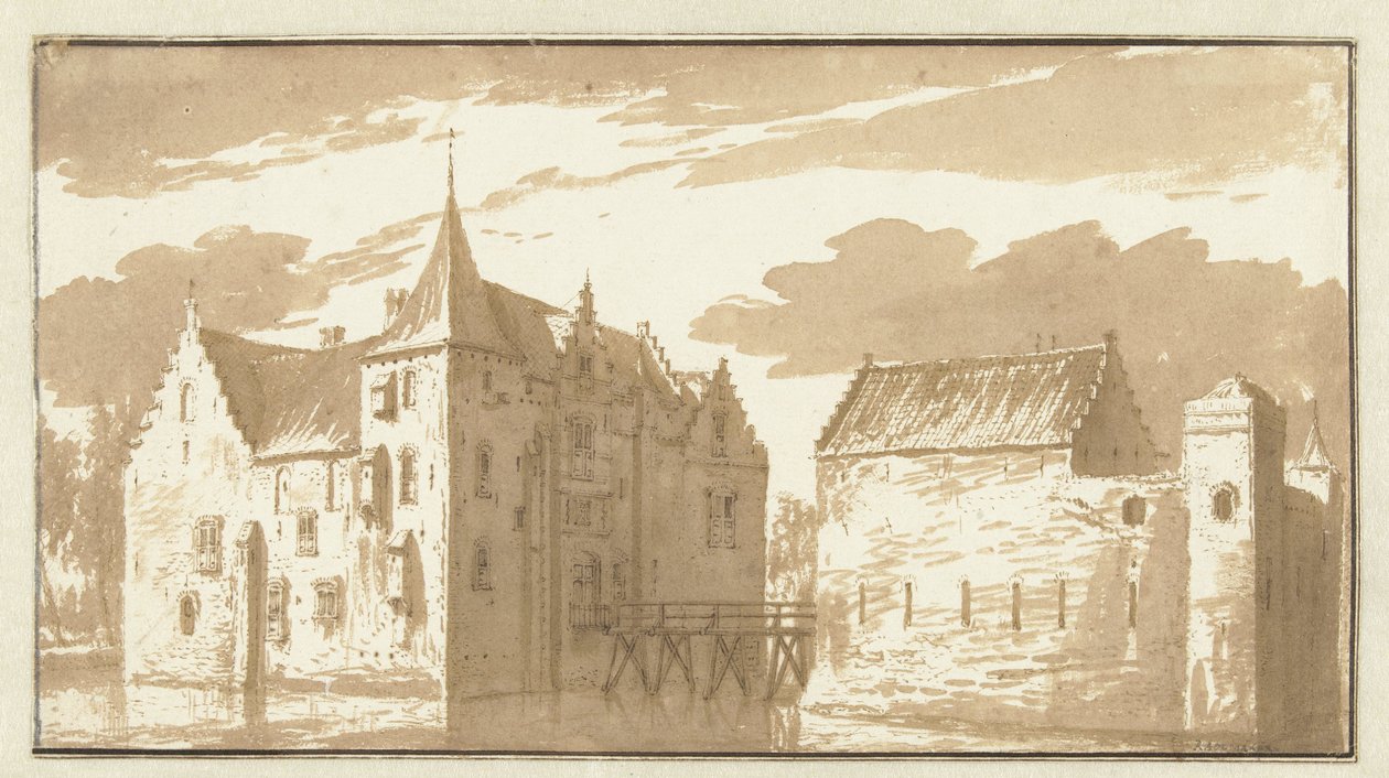 Kasteel van Langerak door Abraham Rademaker