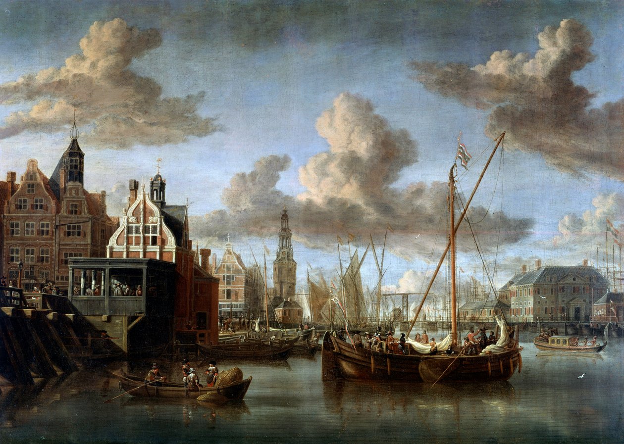 De haven van Amsterdam door Abraham Storck
