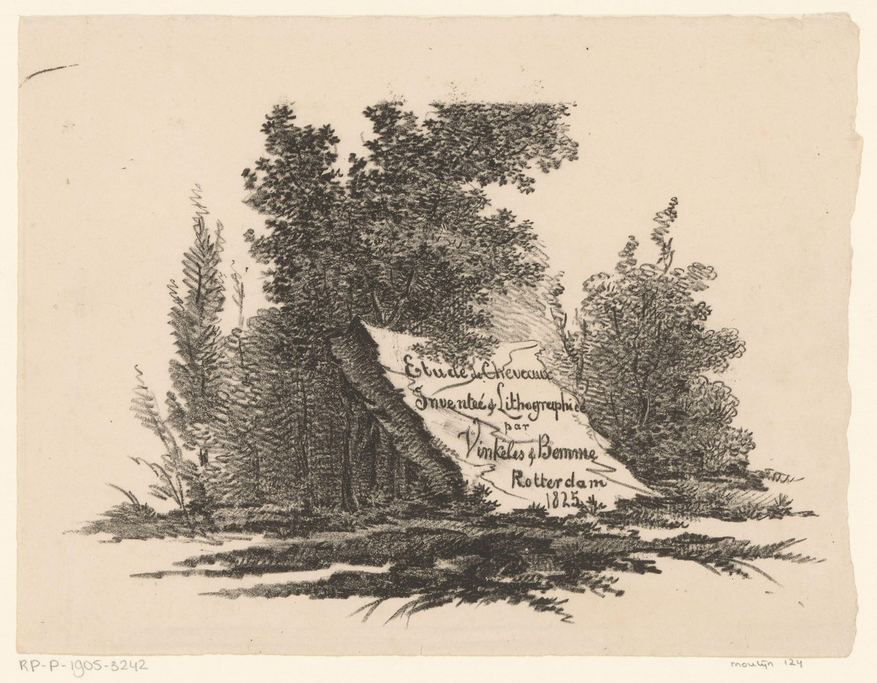 Steen in landschap door Abraham Vinkeles