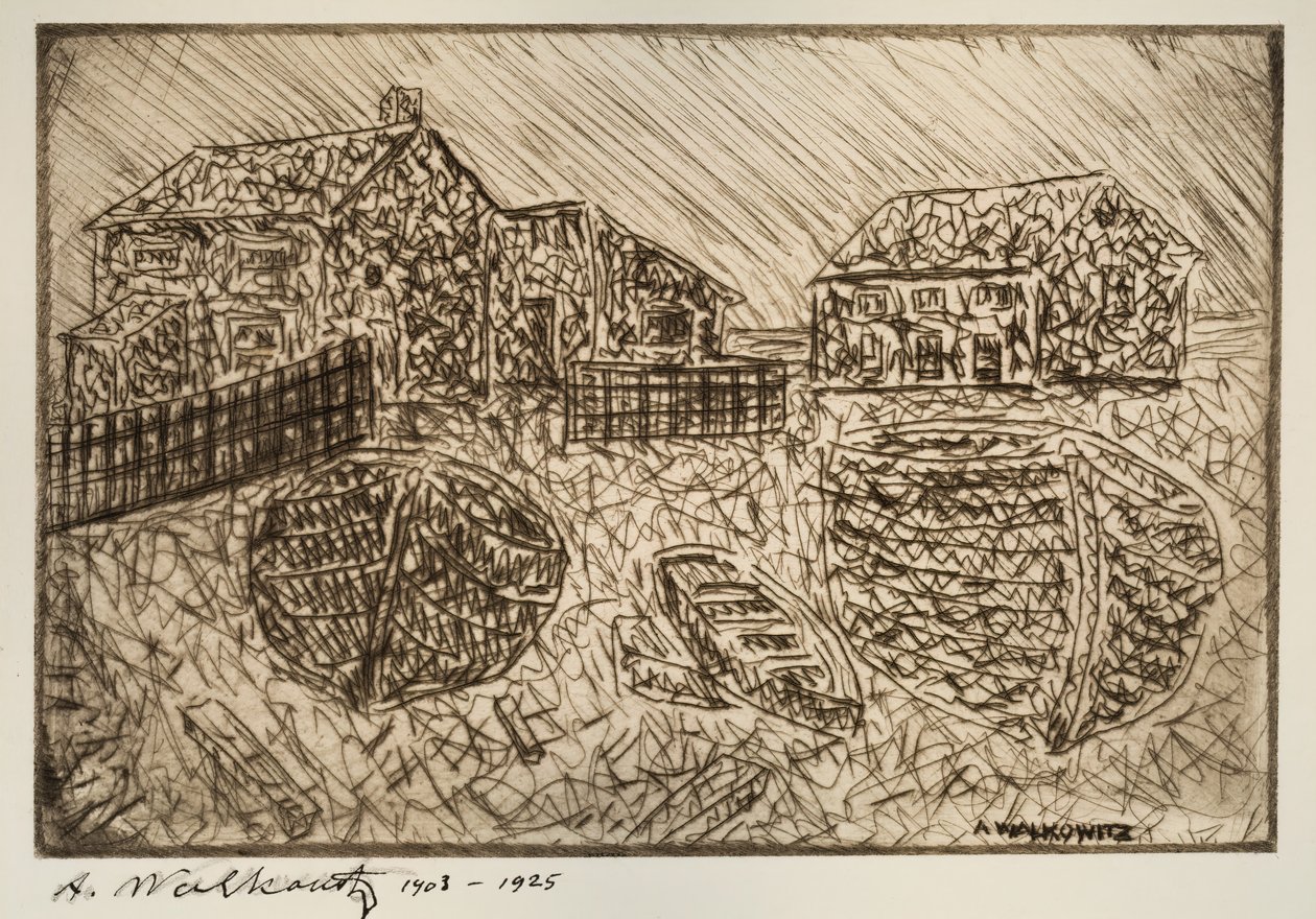 Zonder titel Een van zes prenten, 1903-1925 door Abraham Walkowitz
