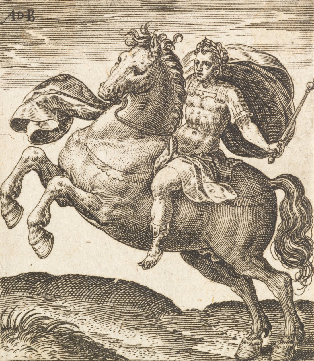 Domitianus uit Twaalf Caesars te Paard door Abraham de Bruyn
