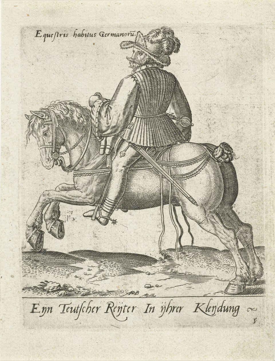 Duitse ruiter door Abraham de Bruyn