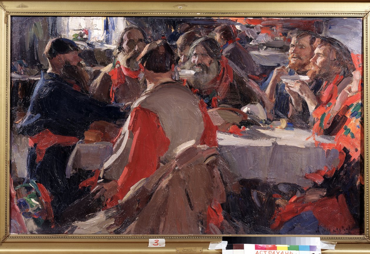 Theedrinken door Abram Efimovich Arkhipov