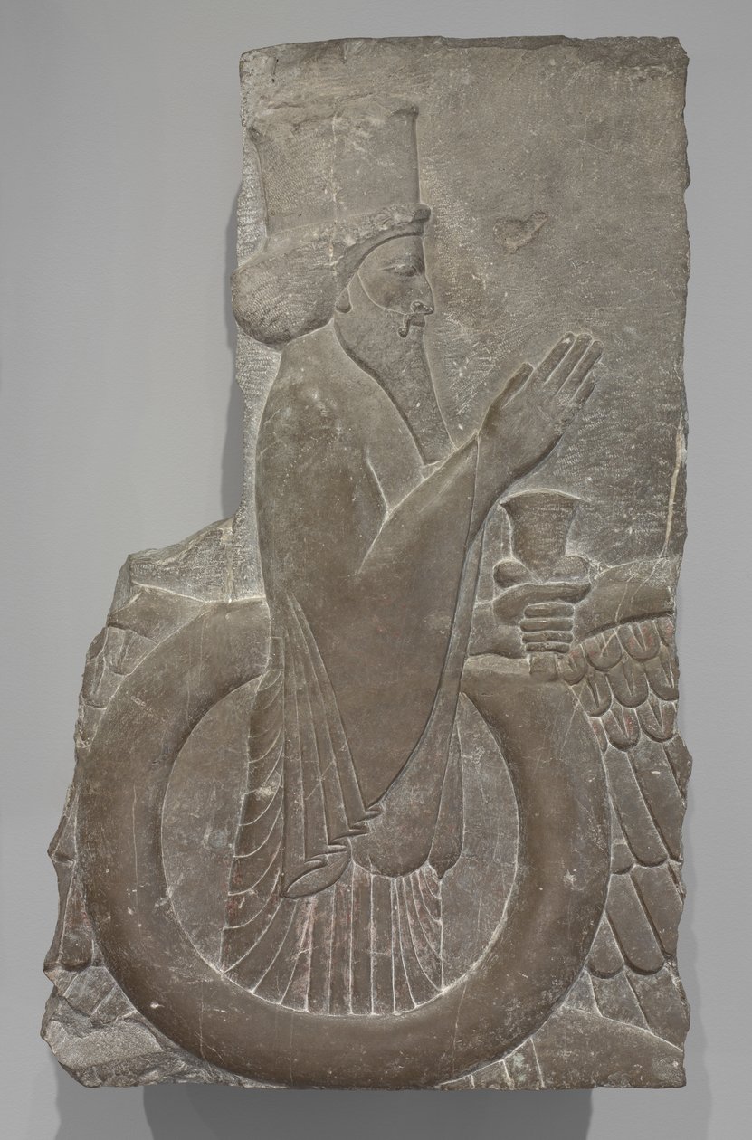 Ahuramazda in de Gevleugelde Schijf, Persepolis, 486-460 v.Chr. door Achaemenid