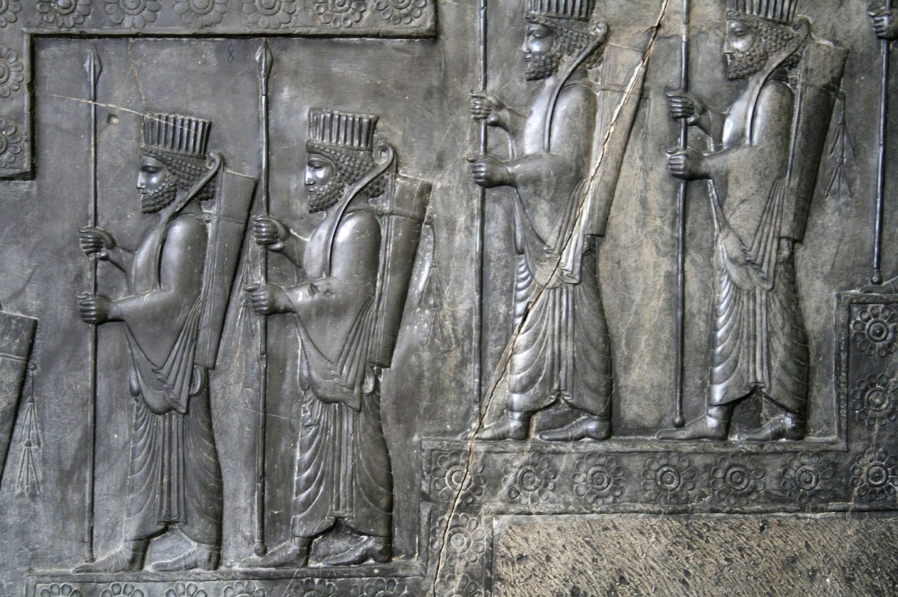Muurgravure die de Koninklijke Garde afbeeldt, Tachara, Persepolis, ca. 6e-5e eeuw v.Chr. door Achaemenid