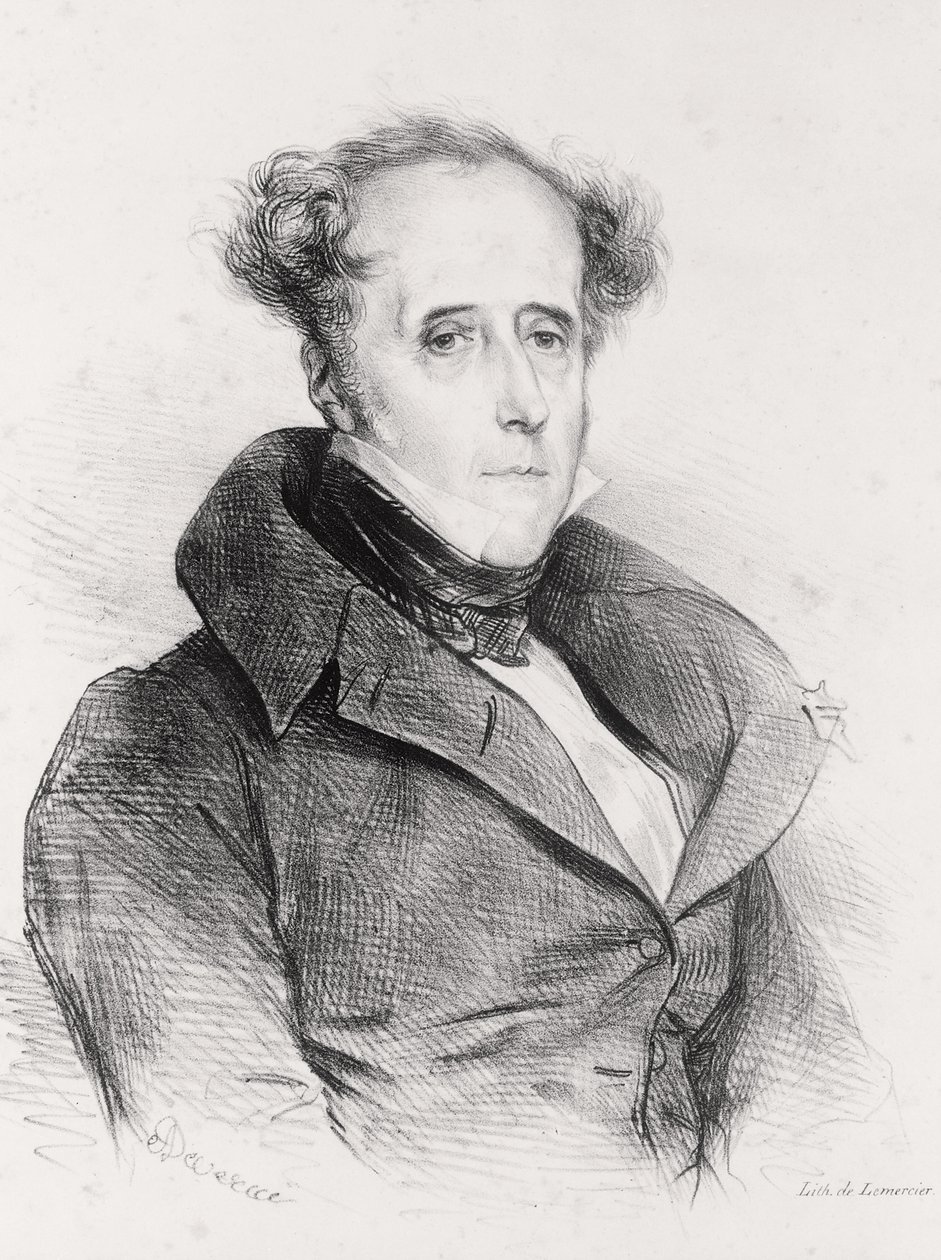Francois-Rene, Vicomte de Chateaubriand, gegraveerd door Lemercier door Achille Devéria