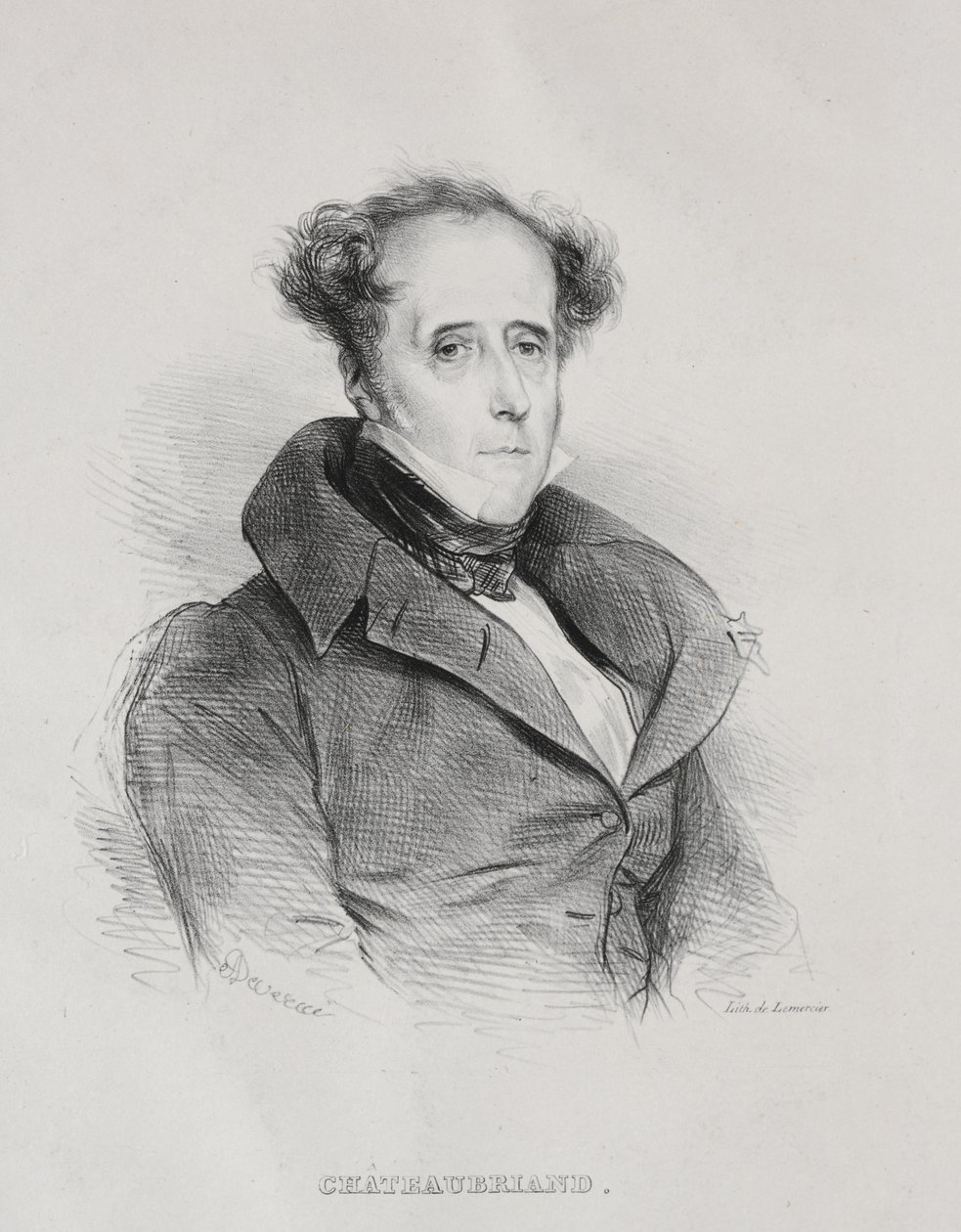 François René Auguste Victome de Chateaubriand door Achille Devéria