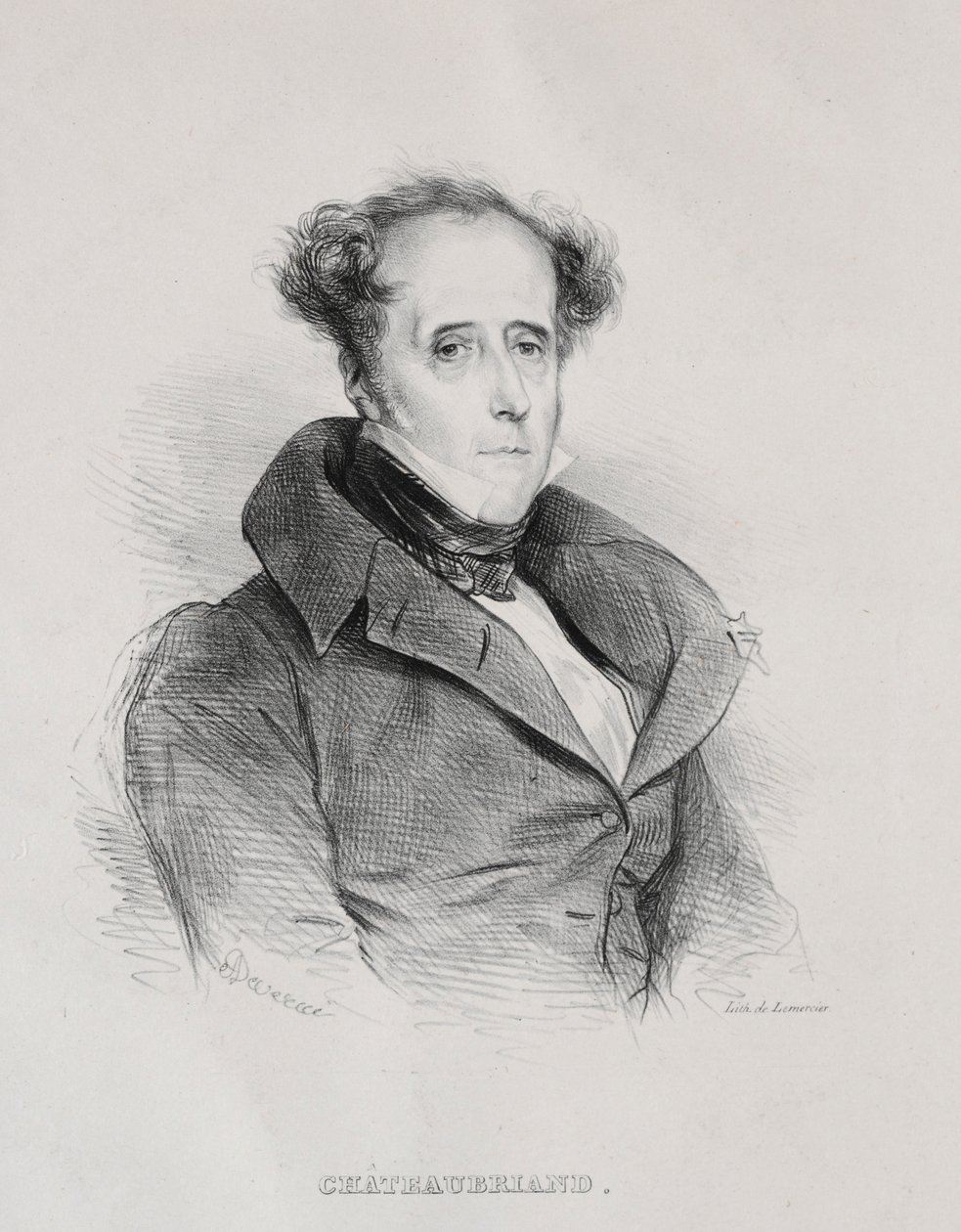 François René Auguste Victome de Chateaubriand door Achille Devéria