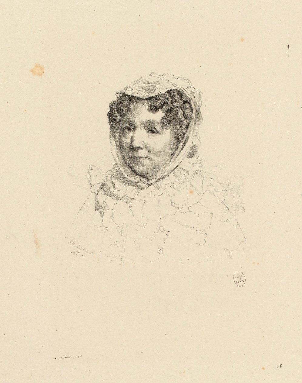 Portret van mevrouw Desforges, nicht van Devéria. (IFF 40) door Achille Devéria