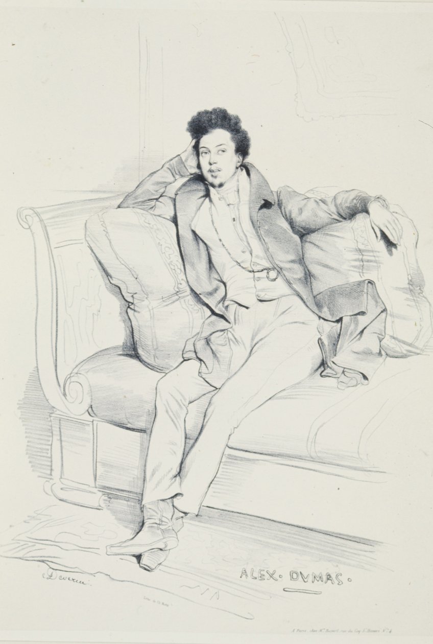 Portret van Alexander Dumas door Achille Devéria