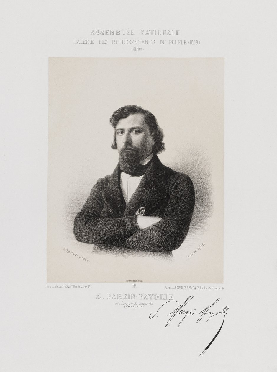 Nationale Assemblee, Galerij Volksvertegenwoordigers - Jules André Sébastien Fargin-Fayolle (Allier) door Achille Devéria